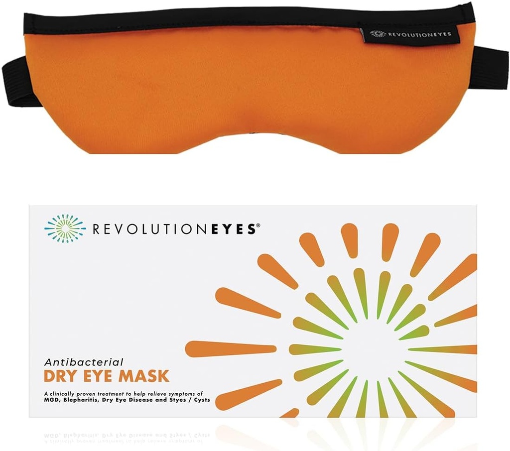 Revolutioneyes Heated Eye Compress - Hidrate Heat for Dry Eye Relief, Lavável, Reutilizável e Microwaveable Hot Eye Mask para MGD, Blepharite Dry Eye & Styes com proteção Sterileyes