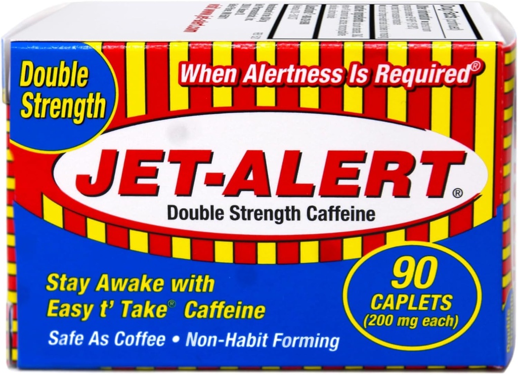 Alerta de jato Alerta de dupla força Caplets de ajuda, 200mg-90 Ct Value Packs (12)