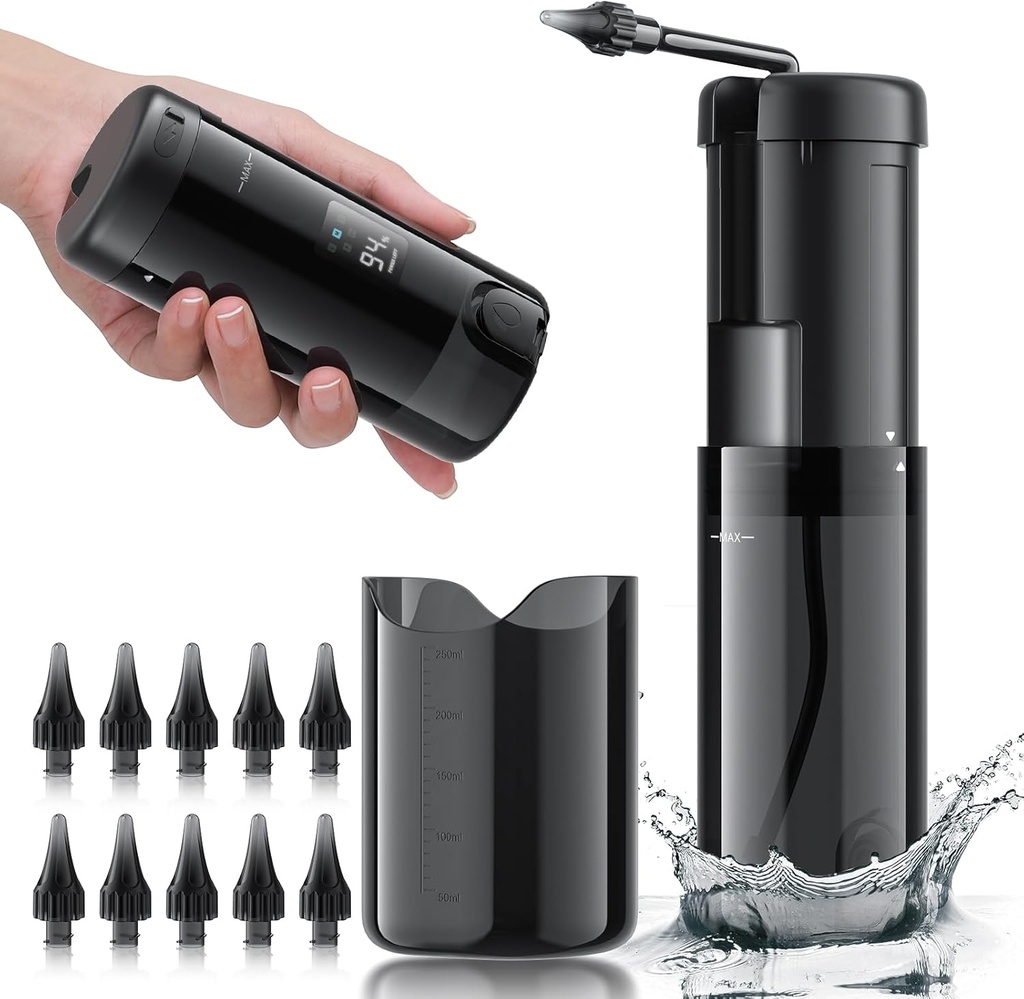 Remoção de cera de ouvido - Limpador de ouvido elétrico, Kit de limpeza de ouvido com 5 modos de pressão, Ferramenta de limpeza segura e eficaz do ouvido, Sistema de irrigação do ouvido Flushing com USB recarregável
