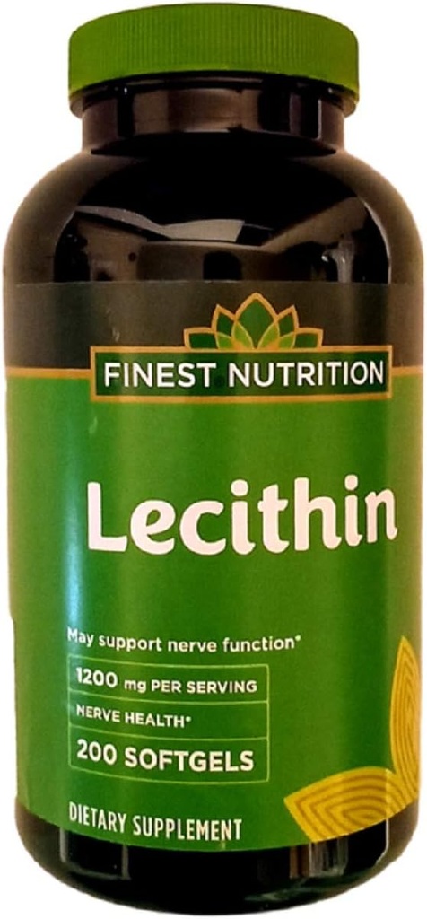 Melhor Nutrição Lecitina 1200mg Softgels 200 ea por Finest Nutrition