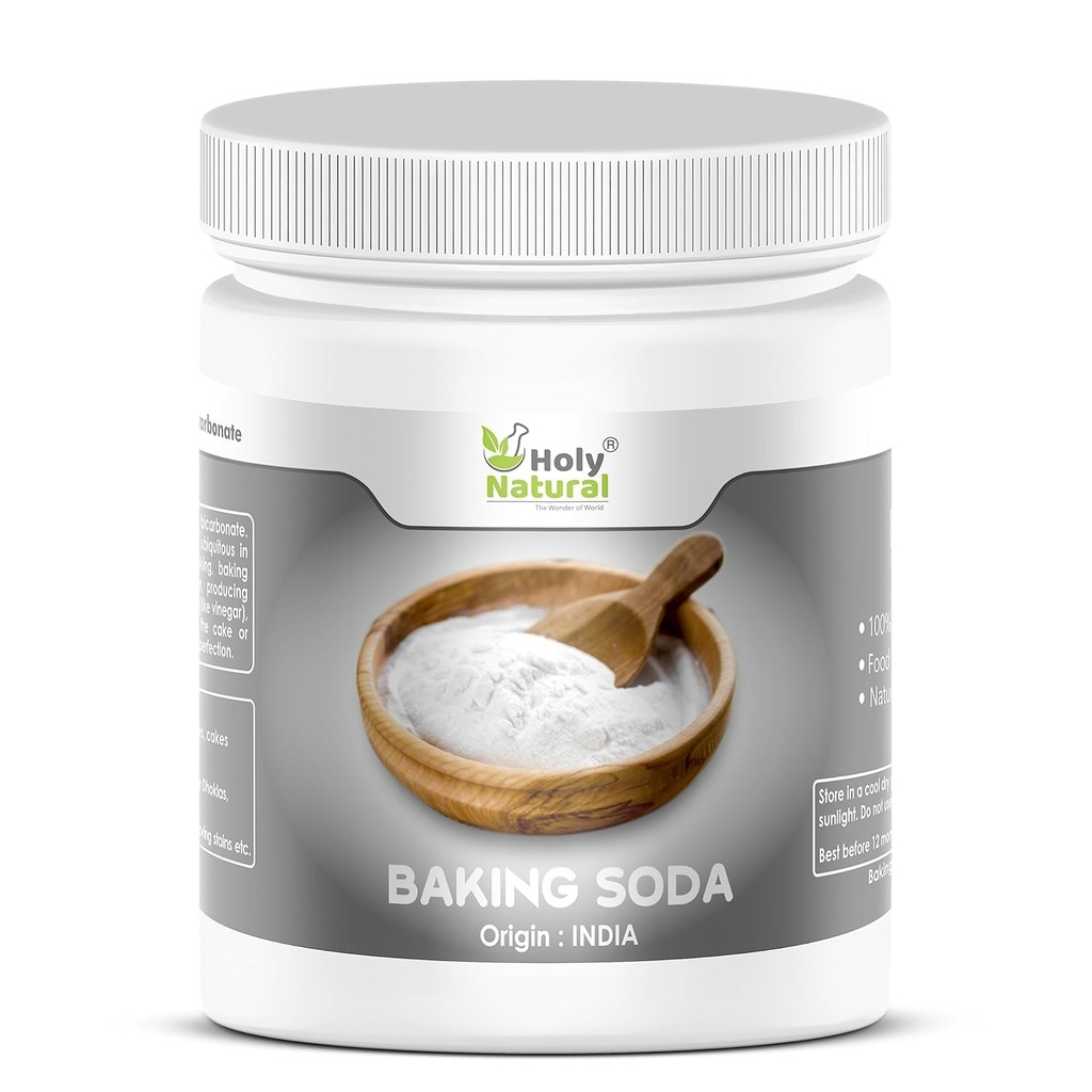 Ho.ly Na.tu.ral Baking Soda 250 gm □ Bicarbonato de sódio de qualidade alimentar □ Para cozinhar, cozimento e limpeza