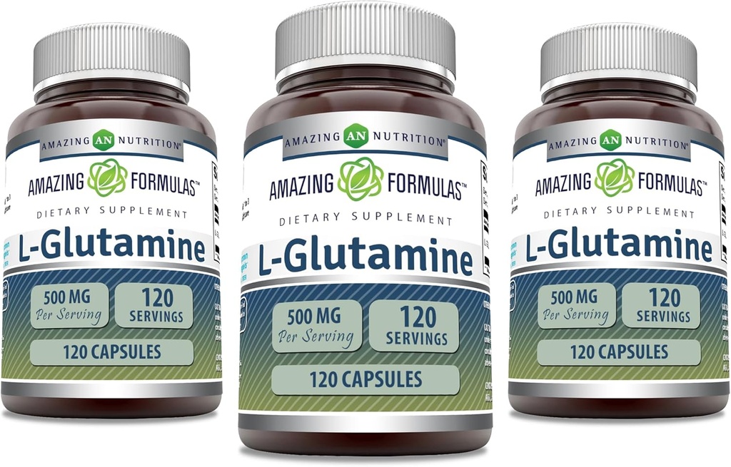 Fórmulas surpreendentes L-Glutamina 500 mg Cápsulas