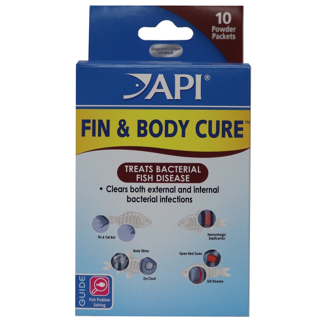 API FIN & CORPO CURE Peixe de água doce pó Medicação 10-Count Box