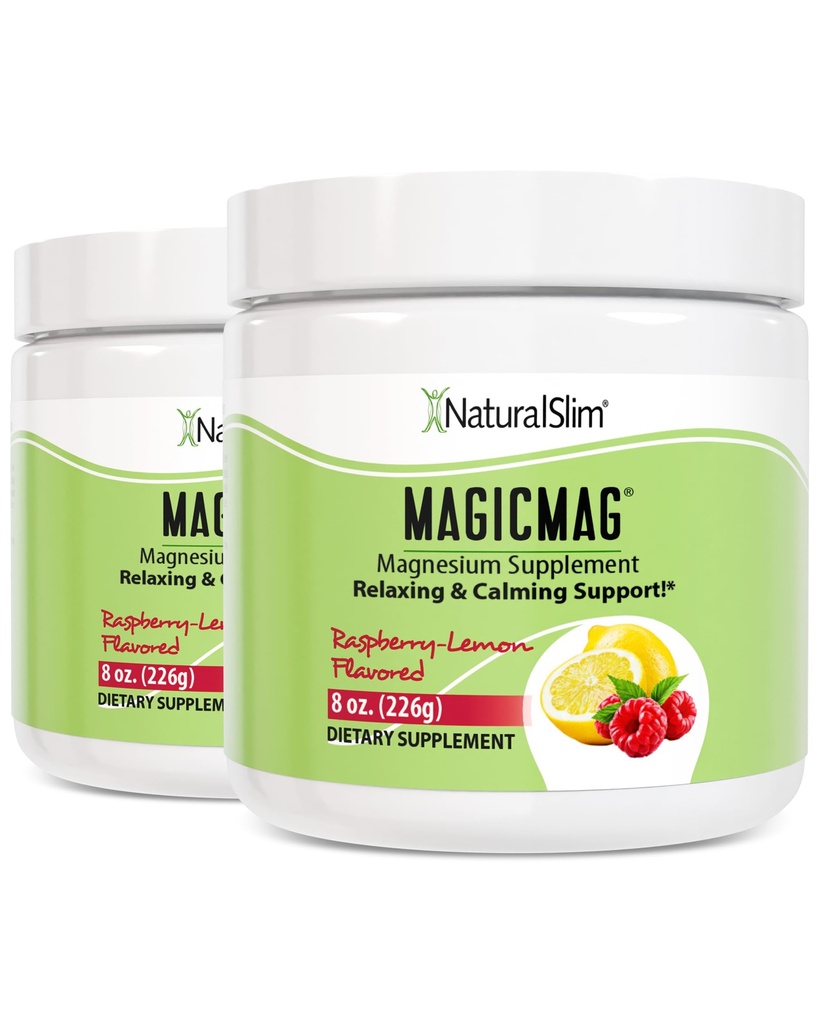 NaturalSlim Magicmag Puro Citrato de Magnésio Estresse em Pó, Obstipação, Músculo, Saúde do Coração e Apoio ao Sono