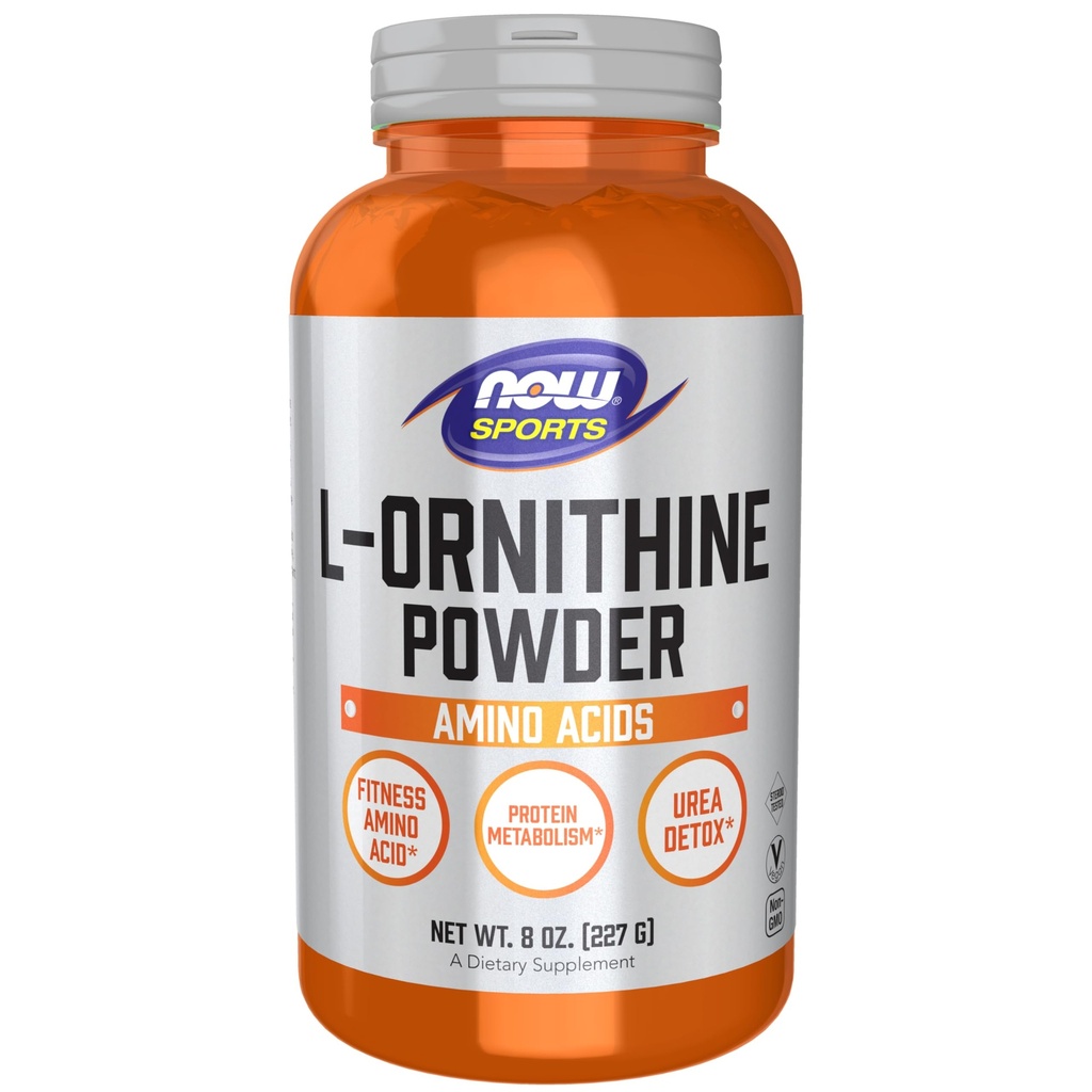 NOW Foods Sports Nutrition, L- Ornitina Powder, Protein Metabolism* and Urea Detox*, Amino Acids, 8-Ount