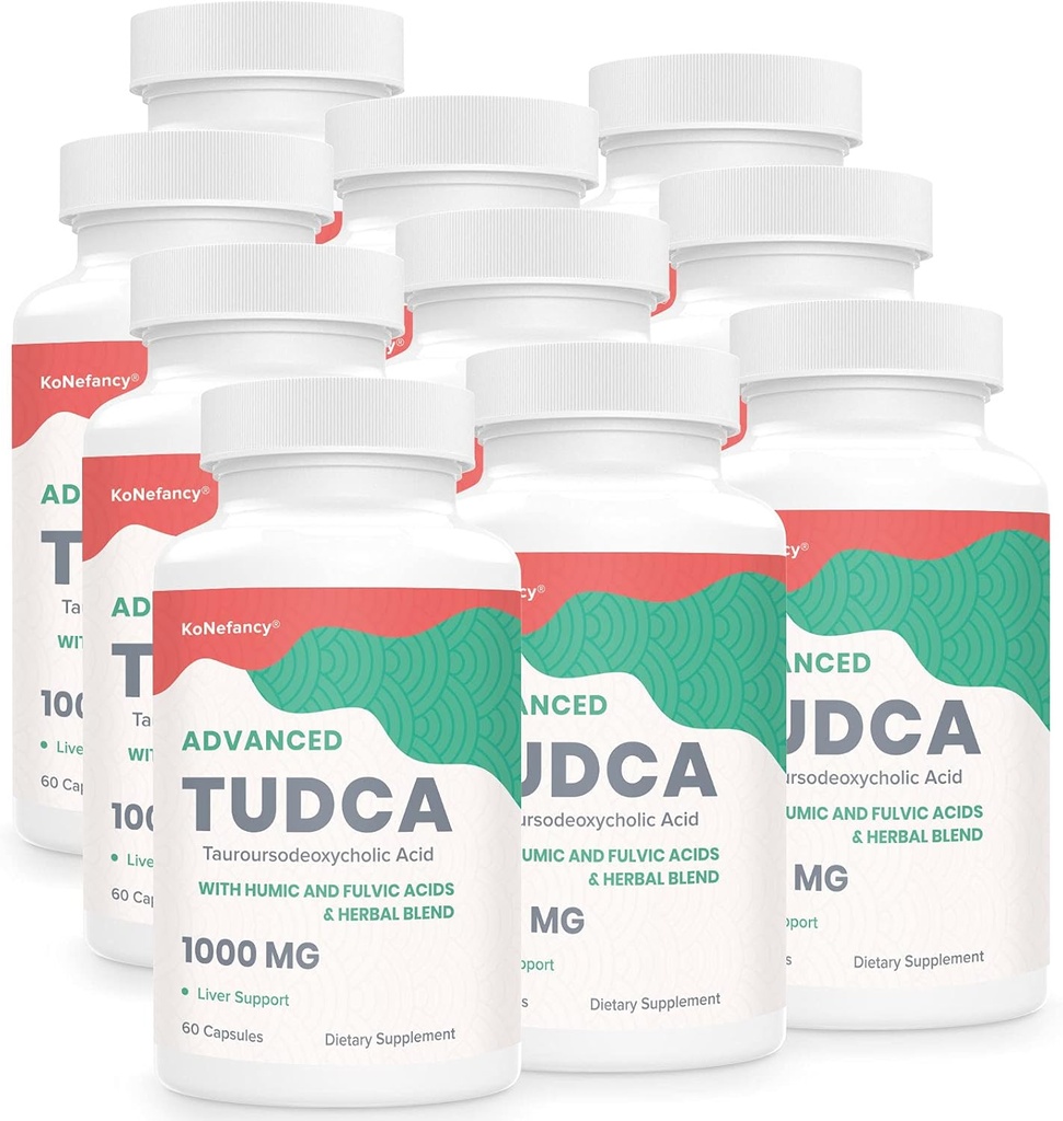 TUDCA Suplementos de fígado 1000mg - 600 Cápsulas Vegan,Milk Thistle mistura de ervas com Fulvic e ácido húmico para o fígado,Saúde digestiva