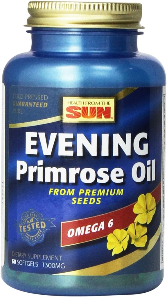 Saúde Do Sol Evening Primrose Oil 1300 Mg, 60-Count (Pack de 2)
