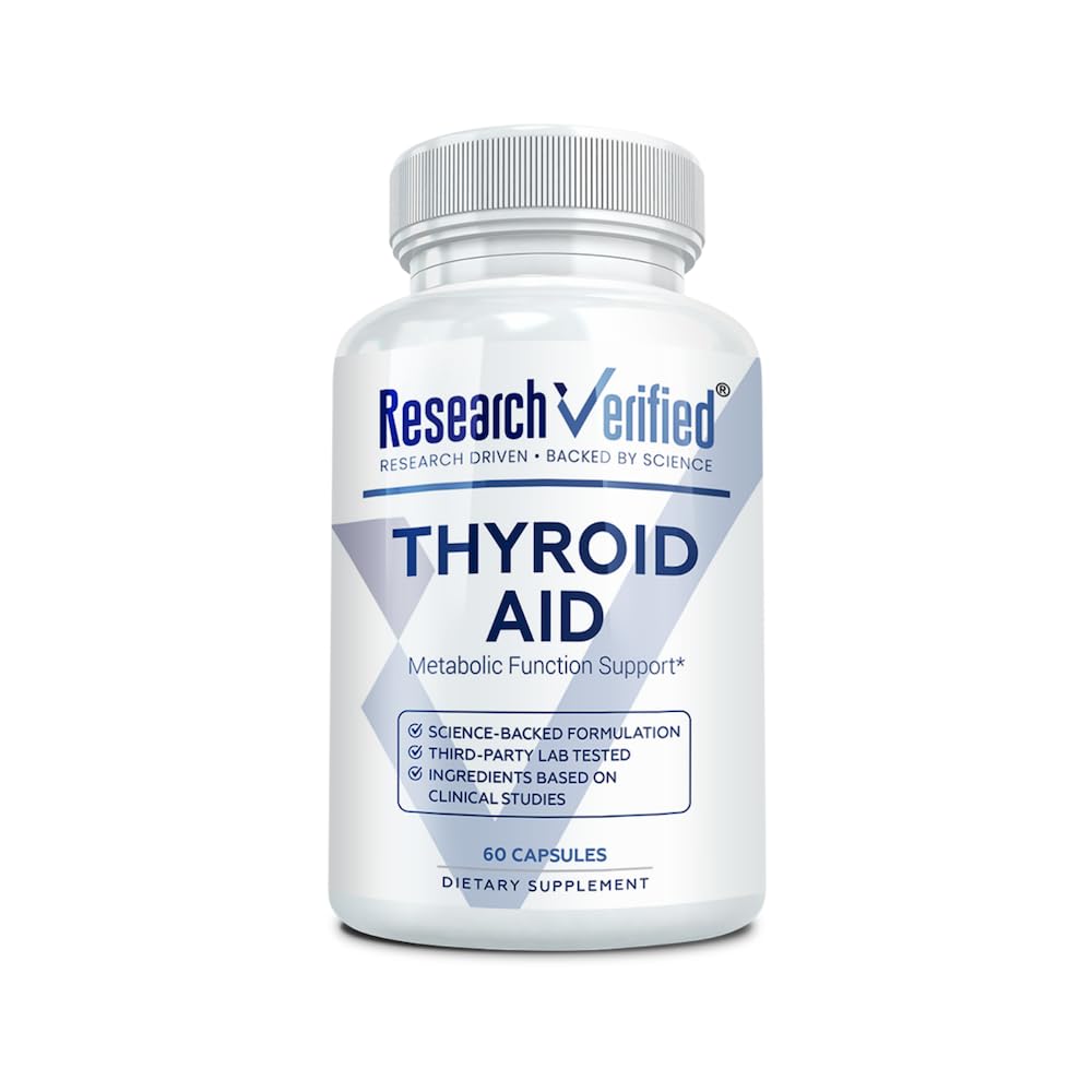 Pesquisa verified® Thyroid Aid - Função Optimal Thyroid com cobre e zinco iodo - 260 mcg Selenium - 100% puro - Vegan Friendly - 60 Cápsulas - 1 Mês de Fornecimento