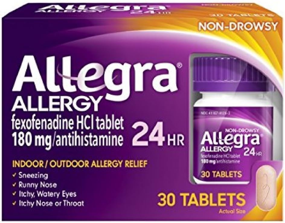 Allegra Comprimidos de Alergia 24 horas 30 Comprimidos (embalagem de 2)