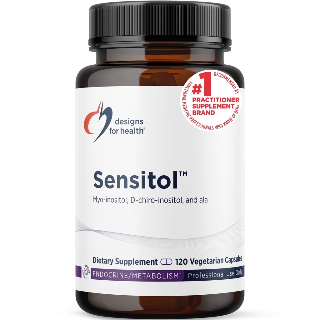 Designs para Inositol Saúde + Cápsulas ALA - Sensitol Myo-inositol (MI) + D-Chiro Inositol (DCI) com Ácido Alfa Lipóico - Vegan, Suplemento Não-GMO (120 Cápsulas)