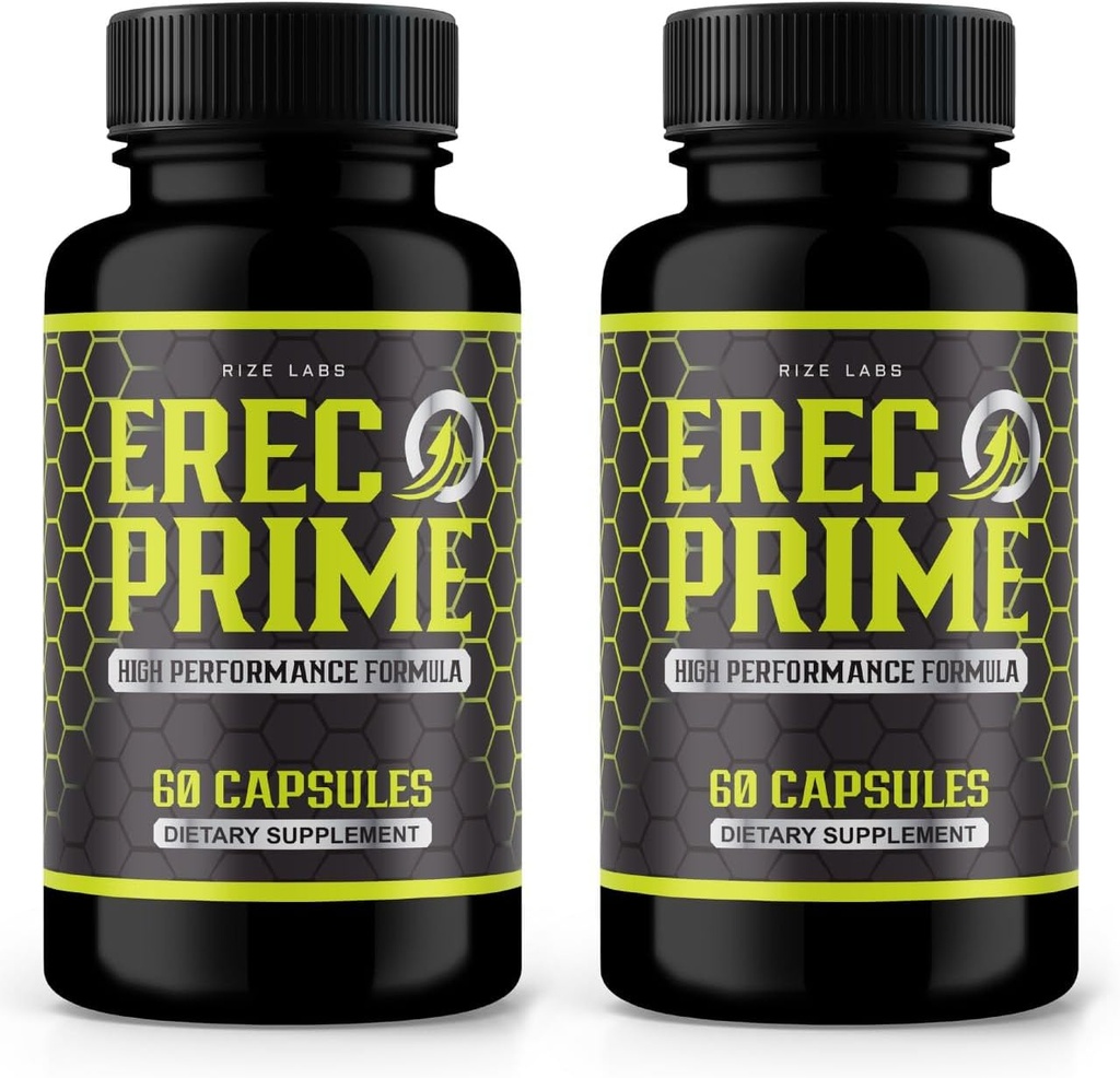 Laboratórios de rize (Pacote de 2 comprimidos Erec Prime para homens, Fórmula de Alto Desempenho, Suporte All-Natural para desempenho de pico e saúde geral, Erec Prime24 avaliações oficiais (120 cápsulas)