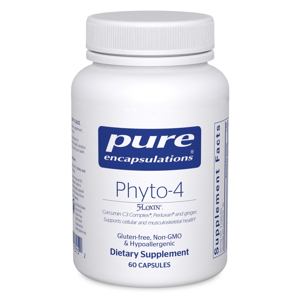 Encapsulamentos puros Phyto-4 .O suplemento hipoalergênico suporta a saúde imune, celular e tecidual .