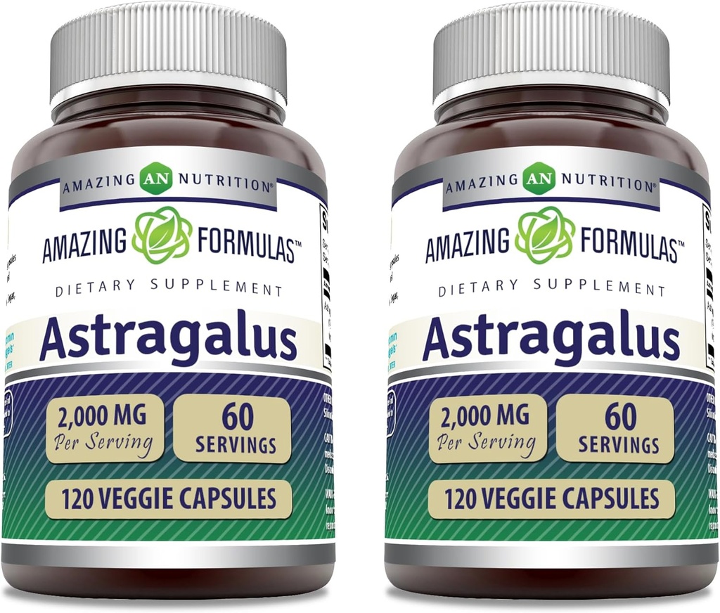 Fórmulas surpreendentes Astragalus 2000 mg Por Cápsulas de Servimento Suplemento □ Feito de Puro Astragalus Membranaceus planta raiz Extrato □ Não-GMO