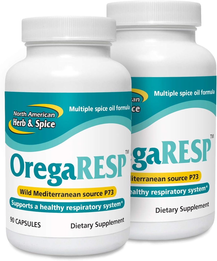 NORTE HERB & ESPECIARIA OregaResp P73-90 Cápsulas - Pacote de 2 - Suporta Imune & Respiratory Health - Complexo de óleo de especiarias múltiplas com óleo de orégano P73 - Não-GMO - 90 Total Servings