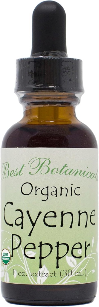 Melhor extrato orgânico de pimenta Cayenne 1 oz. 160,000 MHU