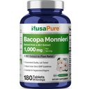 NusaPure Bacopa Leaf Monnieri Extract 20.000 mg 180 Comprimidos (Extrato 20:1, Não-GMO, Sem glúten)