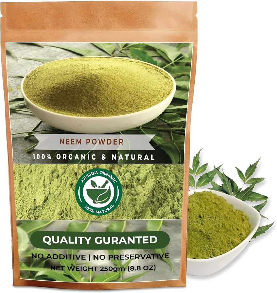 Neem Powder - Azadirachta Indica - Suplemento de ervas naturais para cuidados de pele e cabelo (8,8 OZ - 250 gm)
