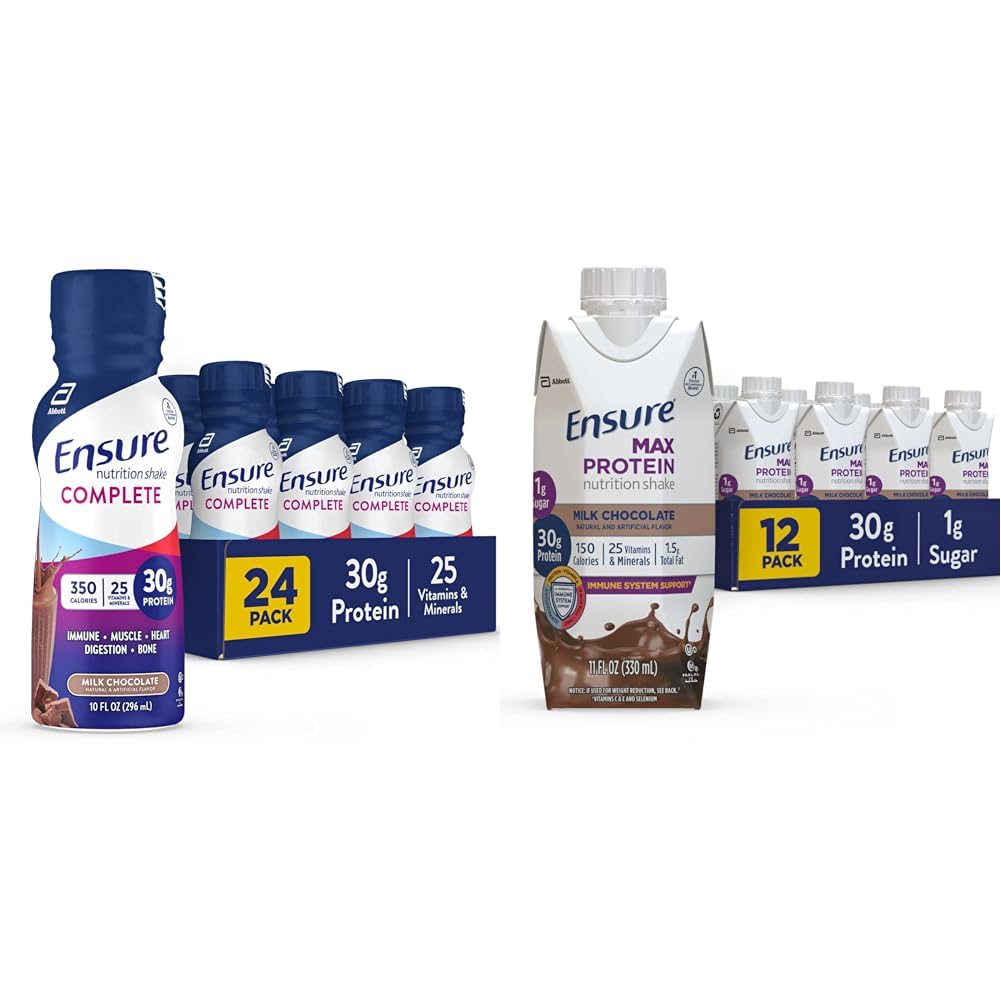 Certifique-se de Shake Nutrition completa & Max Protein Nutrition Shake com 30g de proteína, 1g de açúcar, Alta Protein Shake, Chocolate Leite, 11 Fl Oz (Pacote de 12), líquido, Halal