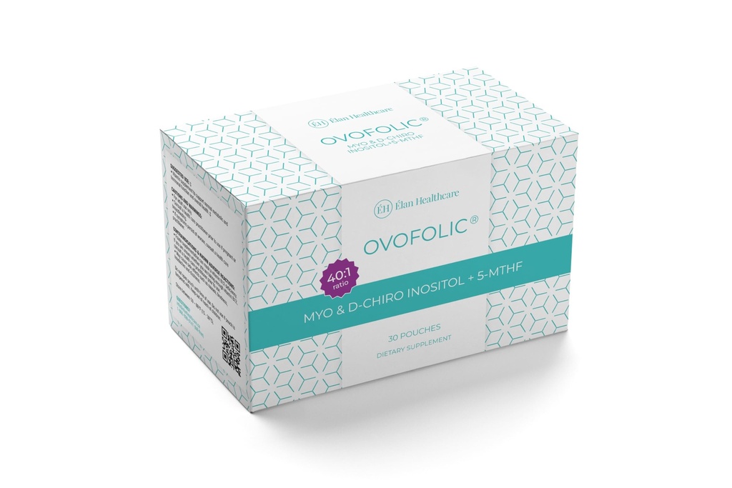 Ovofolic Inositol Supplement - Myo-Inositol e D-Chiro Inositol Plus Folato Ativo - Razão de 40:1 - 30 saquetas