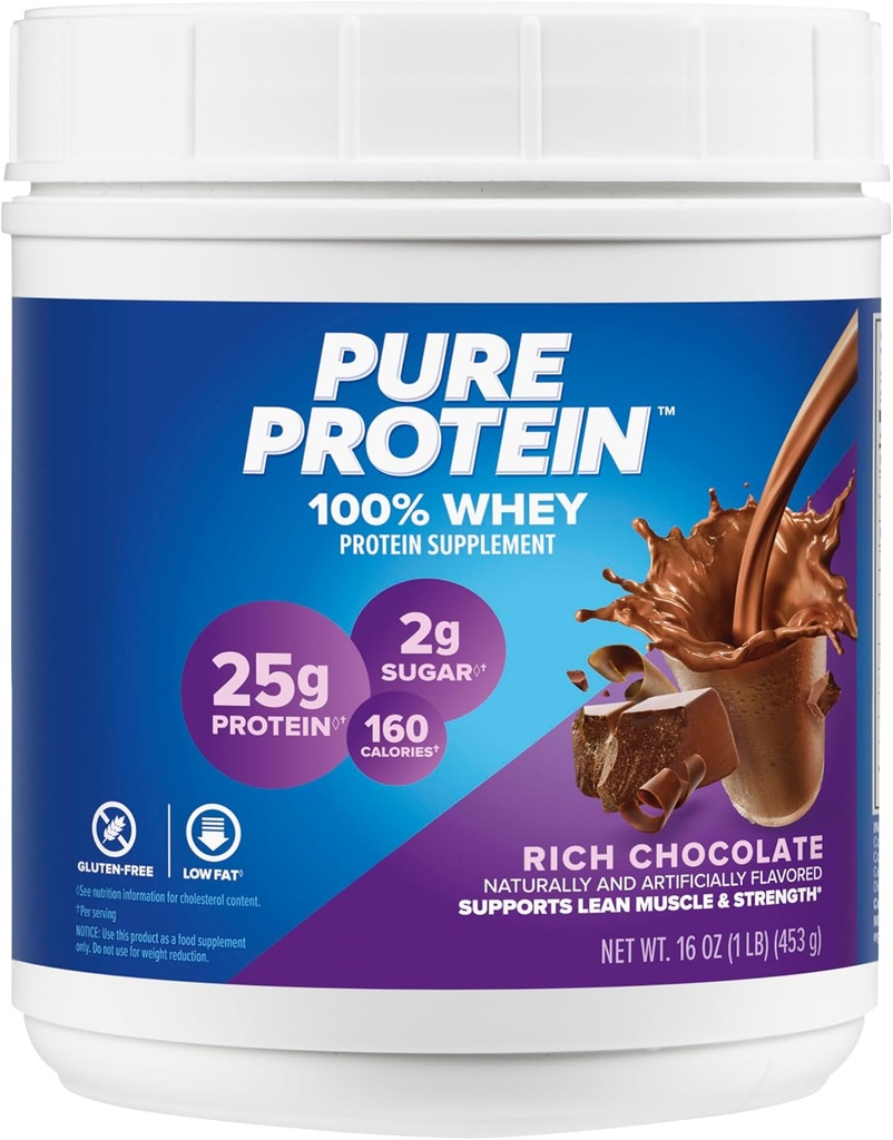 Barras de proteína pura, Alta proteína, Lanches nutritivos para apoiar a energia, Baixo açúcar, Sem glúten, Manteiga de amendoim de chocolate, 1,76 onças, pacote de 4