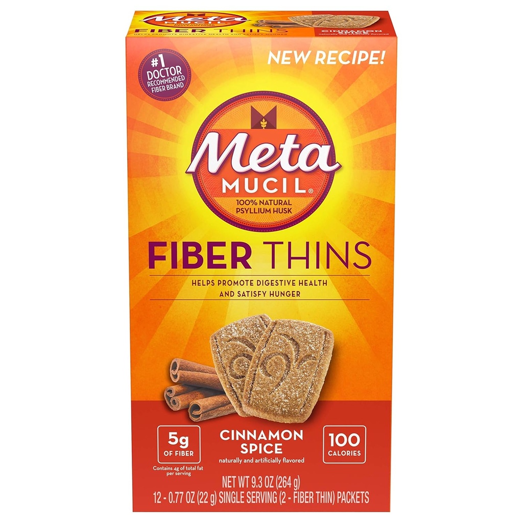 Fibra de metamucil Finas Canela Especiaria - 12ct