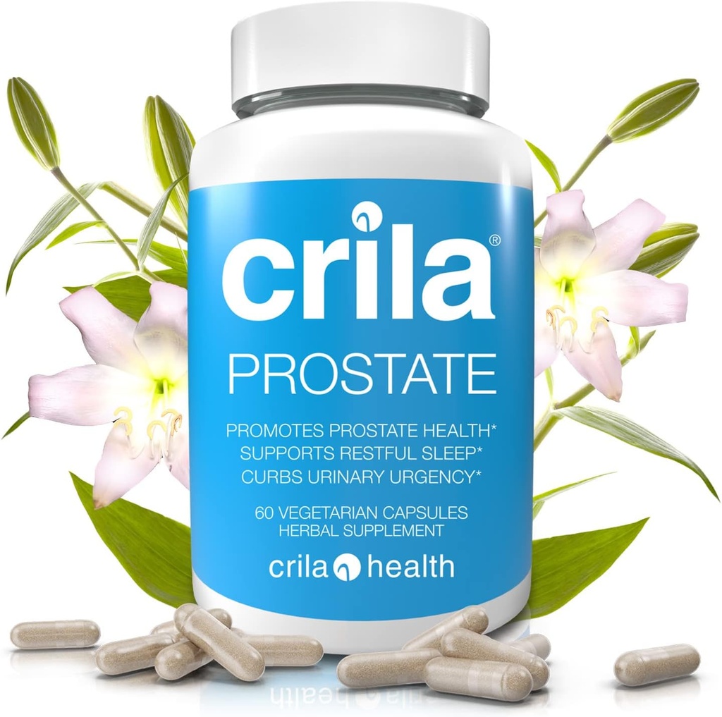 CRULA Prostate Supplements for Men - 60 Ct. I Fórmula Natural para Menos Viagens de Banheiro* & Melhorou o sono*, Patented Prostate Support with NO Saw Palmetto Extract & NO Side Effects*