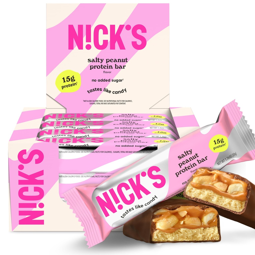 NICKS Barras de proteína Chocolate Amendoim de 15g de proteína 200 calorias