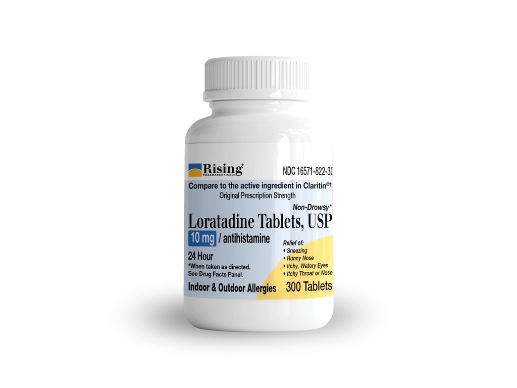 Rising Pharma Alergia Alívio - Loratadine Comprimidos 10mg - Anti-histamínico, Alergia Alívio Produto - 300 Comprimidos