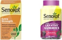Senokot extra força laxante vegetal natural para suave alívio durante a noite Obstipação ocasional, 36 Count & Dietary Supplement Gummies Laxative, Natural Senna Extract, Gentle
