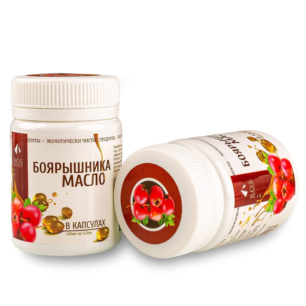 Siberiano Hawthorn Oil 200 Cápsulas Extra Virgem Frio Pressionado (2 Pacote)