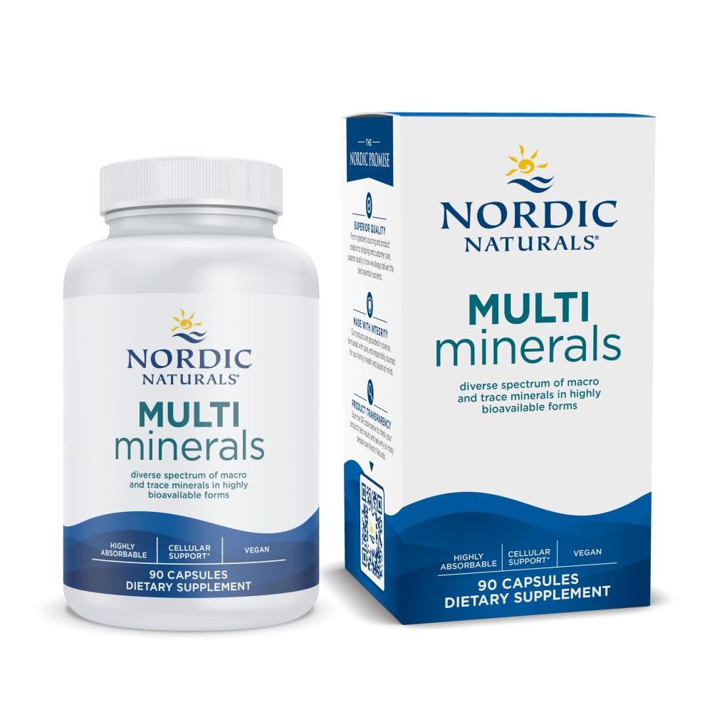 Nórdico Naturals Multi Minerals, Sem sabor - 90 Cápsulas - 11 Minerais Essenciais - Saúde e Bem-Estar - Certificado Vegan - Não-GMO - 30 Servimentos