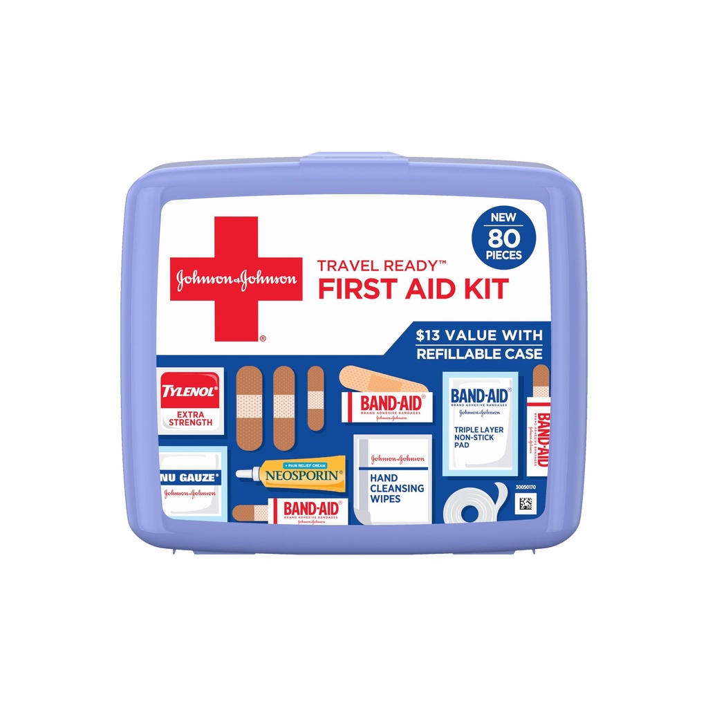 Kit de primeiros socorros de emergência portátil pronto para cuidados menores, perfeito para casa, carro, viagem, Camping Essentials & Kit de emergência ao ar livre, 80 peças