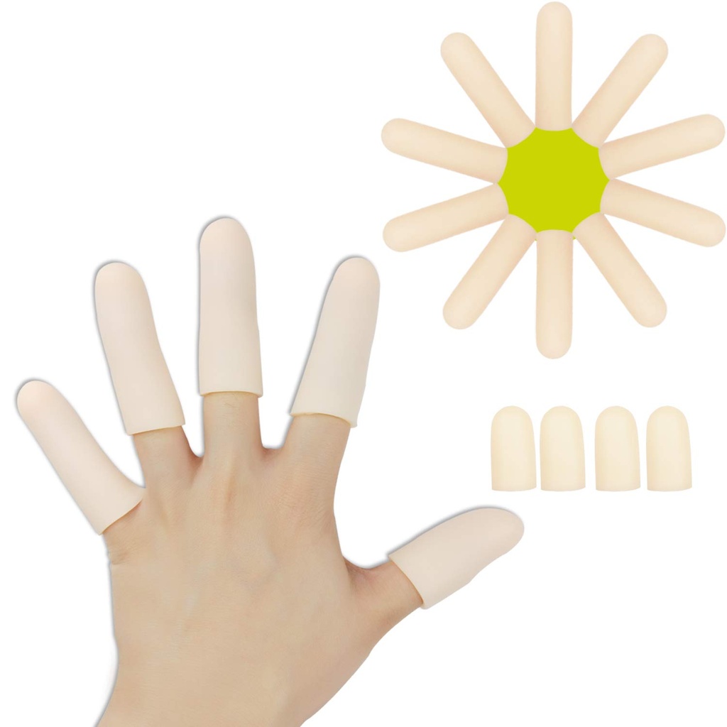 Berços de dedo de gel, suporte protetor de dedo (14 PCS) mangas de dedo MATERIAL novo grande para gatilho de dedo, mão eczema, fenda de dedo, artrite de dedo e muito mais. (10pcs longo + 4pcs curto)