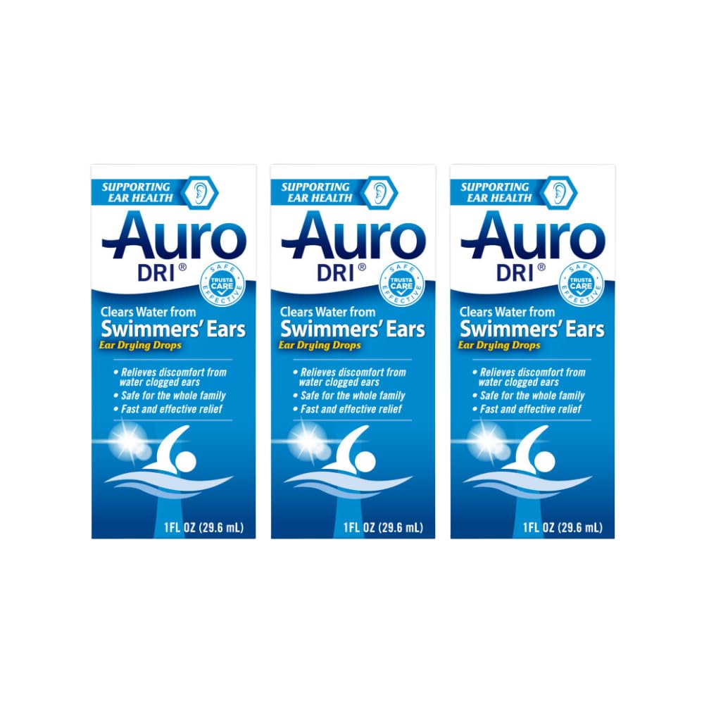 Auro-Dri Ear Water-Drying Aid, Ajuda o ouvido dos nadadores, 1 Fl Oz (Pacote de 3)