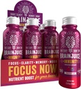 BrainJuice Cérebro e Imune Suporte Tiros, Suplemento sem glúten Shots para energia, Foco, Imunidade com Vitamina D, C B, Alpha GPC e Gengibre Orgânica Root, Robot de Romã Acai, 2,5 fl oz, 12 Pack