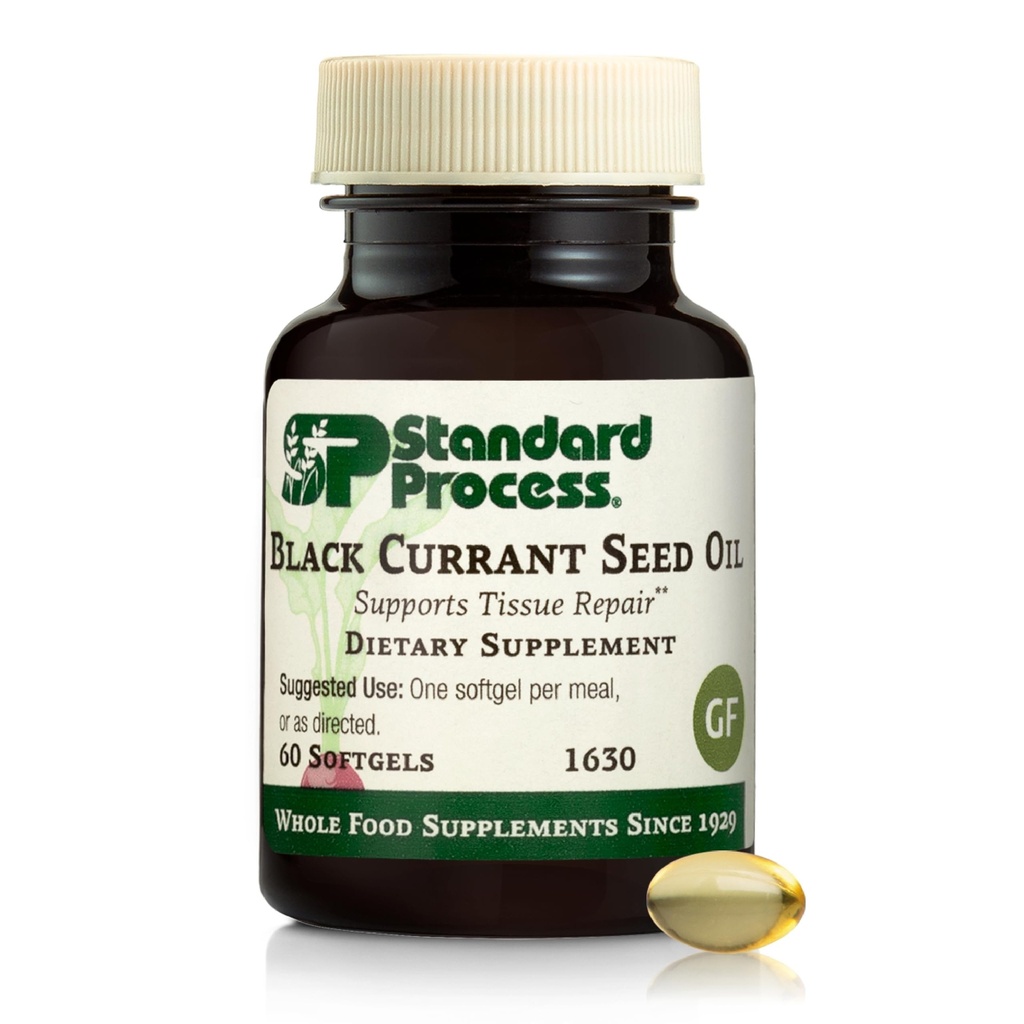Processo padrão Óleo de semente de groselha preta - Suporte de fluxo de sangue e saúde - Ajudas Função do sistema imunológico saudável - Cuidado de tecido natural - Gluten-Free - 60 Softgels (60 Servings)