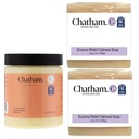 Chatham Natural Skin Care Over Butter Eczema Therapy 6 onças e 2 x Eczema Alívio Saboneteira Bares 5 oz Bundle