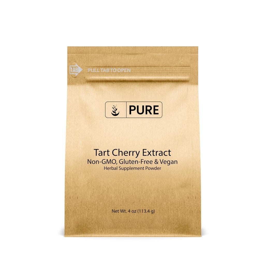 Puro Original Ingredientes Tart Cherry Extract (4 onças) Não-GMO, Vegan, Sem preenchimentos ou aditivos, Suplemento de ervas