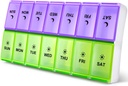 DANYING Organizador de comprimidos extra grande 2 vezes por dia, caixa de pílulas XL semanal, caixa de pílulas AM PM, recipiente de pílulas 7 dias, caso de vitamina duas vezes por dia