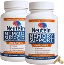 Natural Brain Booster for Memory, & Brain Health - Suplemento de suporte cognitivo baseado em plantas extra para adultos e idosos, Made in USA (2 Pack, 120 Cápsulas)