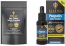 Bee Pollen Granules, saco de 5 onças, com 100% Natural Propolis Extract Drops, Ultra Pure, Imune Support Supplement, Superalimento, Antipxidantes, Vitaminas,