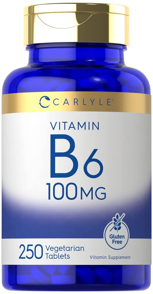 Carlyle Vitamina B6 100mg 250 Comprimidos Suplemento de cloreto de piridoxina
