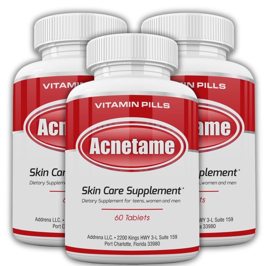 3 Pack- Suplementos Vitamina para tratamento de Acne- Comprimidos Hormonais Pimple para limpar a pele oleosa para mulheres, homens, adolescentes e adultos