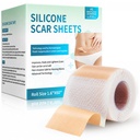 Silicone Scar Sheets, Silicone Scar Tape (1,6”x 60” Roll-1,5M), Silicone Scar Strips, Professional Scar Removal Sheets for Surgical Scars, Keloid, C-Seção, Burn et