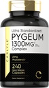 Carlyle Pygeum Suplemento 1300mg 240 Cápsulas Não-GMO, sem glúten Suplemento Extrato de casca de Africanum