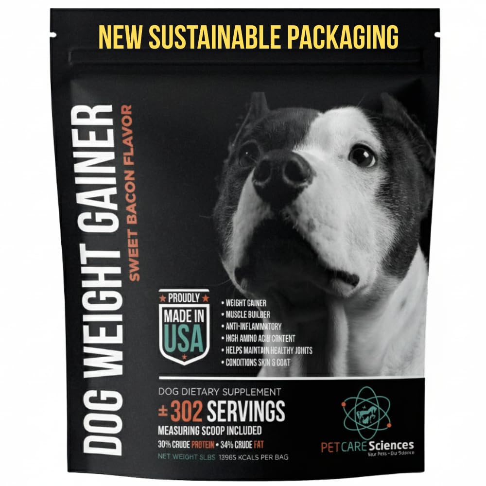 PET Care Science 5 lbs Servings of Dog Weight Gainer - Suplementos de ganho de peso para cães - Canino e Dog Muscle Builder - Made in the USA