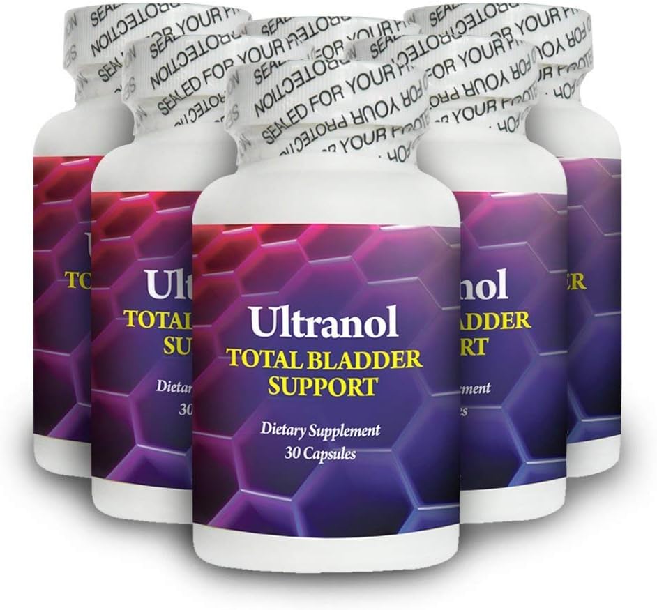 Suporte total de bexiga Ultranol - Suplemento de cranberry natural para a saúde urinária, controle de bexiga hiperativa, incontinência - reduz vazamentos e urgência - 6 garrafas - 180 cápsulas