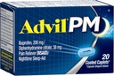 Advil PM (20 Contagem) Reliever Dor/Ajuda ao Sono Noturno Caplet revestido, 200mg Ibuprofeno, 38mg Difenidramina