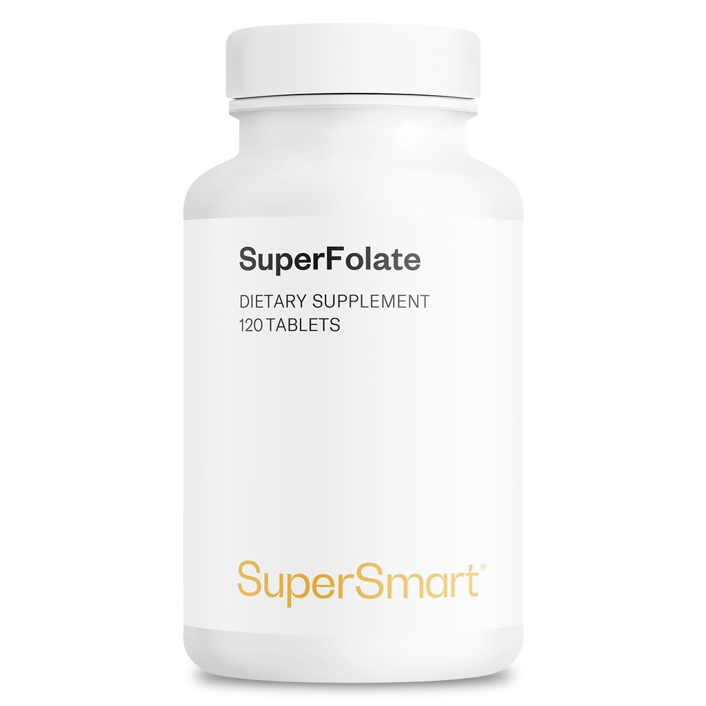 Super inteligente SuperFolato 400mcg / 4g por dia (Patente & Biodisponível) - Quatrefolic 5-MTHF Suplemento - Folato ativo Vitamina B9