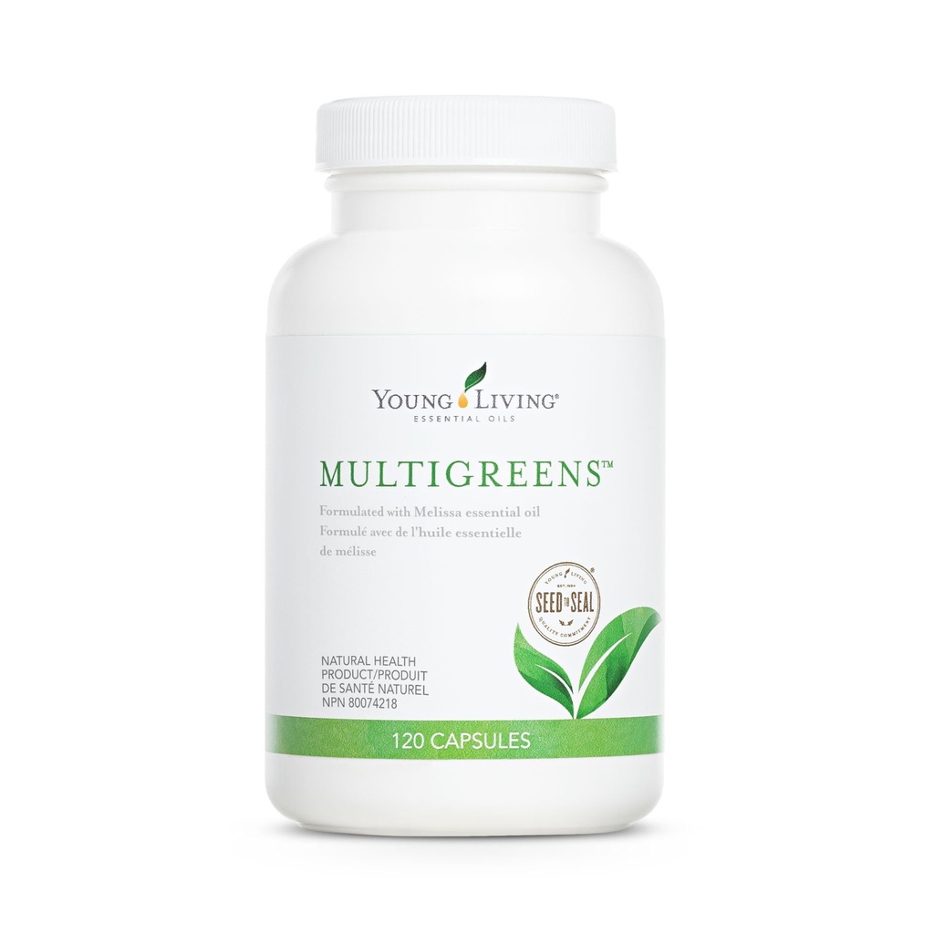 Cápsulas Multiverdes Jovens Vivos - 120 ct Óleos Essenciais - Aumentar a Vitalidade e Apoio Glandular, Nervoso, Sistemas Circulatórios - Suplemento de ervas com Óleos Revitalizantes